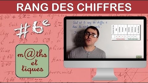 Reconnaître le rang des chiffres - Sixième
