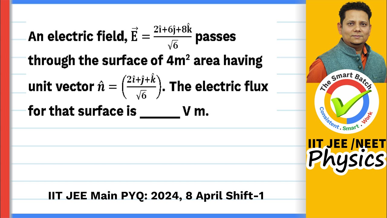 An electric field, E=(2i+6j+8k)/√6 passes through the surface of 4 m2 area having unit vector n=((2i