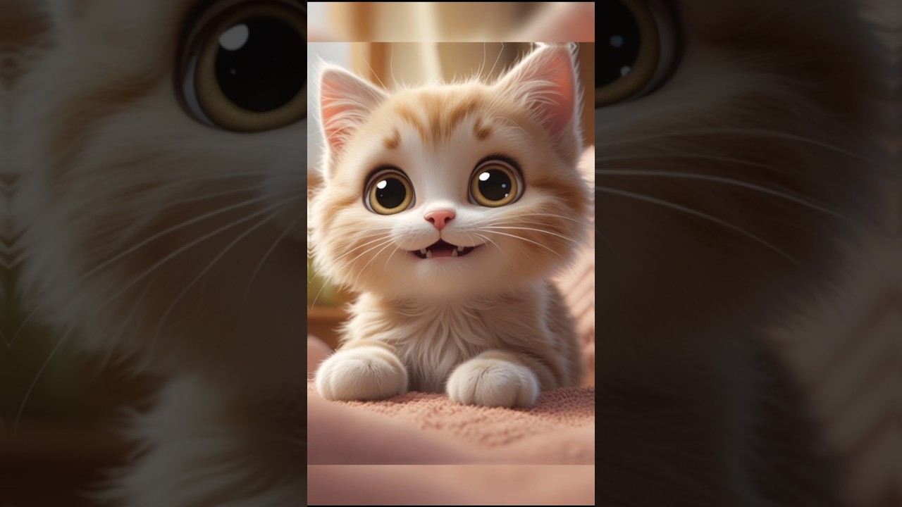 cute kitten say "I love you"