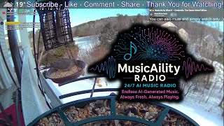 🐦 Live Bird Feeder Cam + Unique AI Music 24/7 - MusicAiLity Radio