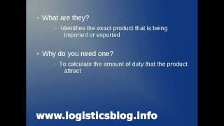 UK Import Duty - Commodity codes