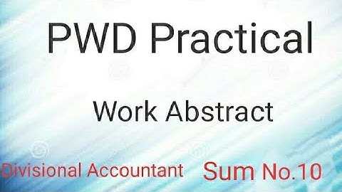 PWD WORK ABSTRACT/SUM NO.10/(tamil)