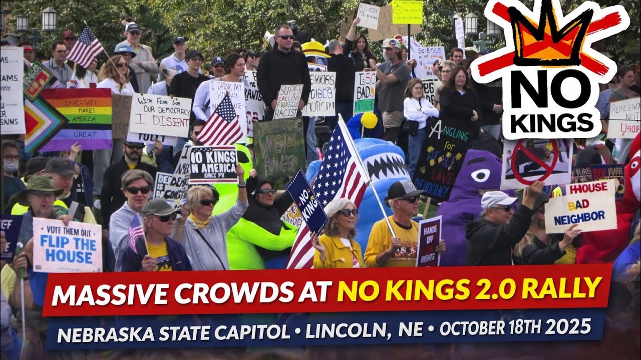 Massive Crowds Gather at No Kings 2.0 Rally | Nebraska State Capitol ...