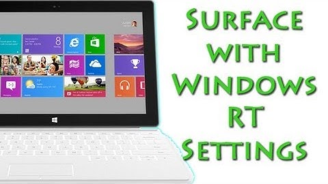 Surface with Windows RT Settings