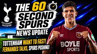 THE 60 SECOND SPURS NEWS UPDATE: "Tottenham Are Pushing and Want to be FAST!" Fernandes Talks, Porro