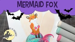Day 13 | Mermaid Fox Copic Sketch Drawing | Mermaid Copic Illustration