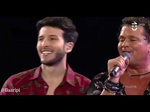 Sebastian Yatra en Festival de Viña Del Mar 2018 cantando "Robarte un Beso" con Carlos Vives