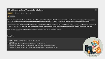 Leetcode 452 | Minimum Number of Arrows to Burst Balloons | Under 3 minutes