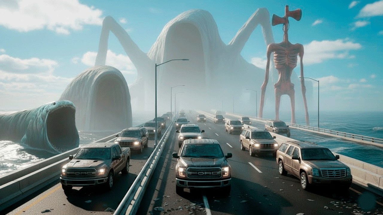 SEA EATER SIREN HEAD BLOOP ATACKED BRIDGE AND MY TRAILER