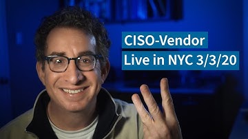 [3/3/20] Live Recording CISO/Security Vendor Relationship Podcast in NYC