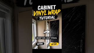 cabinet vinyl wrap tutorial 🩶🤍🖤#kitchenwrap #vinylwrap #vinylwrapping #architecturalwrapping