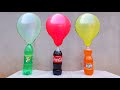 Thí nghiệm : Cola cola , 7 úp , Fanta ,baking soda vào trong bóng bay phun trào đầy màu sắc