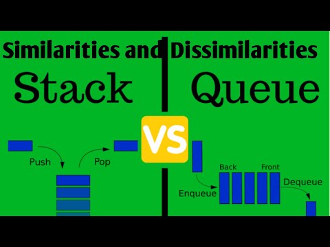 Similarities and Dissimilarities between Queue and Stack || Push-pop || Front-Rear || Hindi