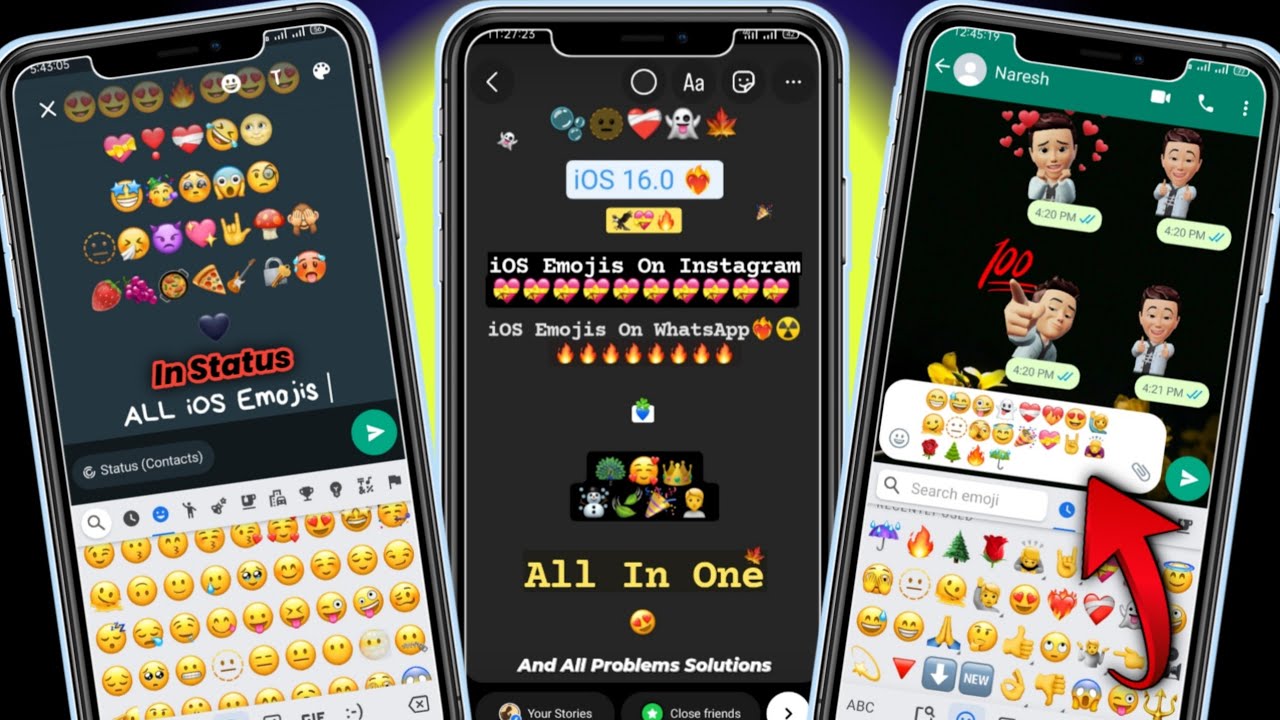 iOS Emojis Add On Android All App's Like A Instagram,WhatsApp,Gboard ...