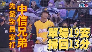 【2022爪嗨賴】10/09 先發全員安打！中信兄弟打擊大爆發，單場19安掃回13分！CTBC Brothers 中信兄弟