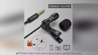 FIFINE Lavalier Lapel Microphone for Cell Phone DSLR Camera,External Headset Mic for Vlogging Video/