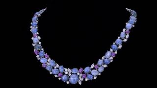 Star Sapphire And Star Ruby Necklace By Oscar Heyman M.s. Rau