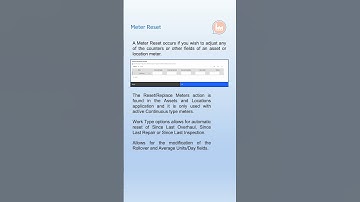 Maximo Glossary - Meter Reset