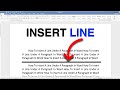How To Insert A Line Under A Paragraph In Word