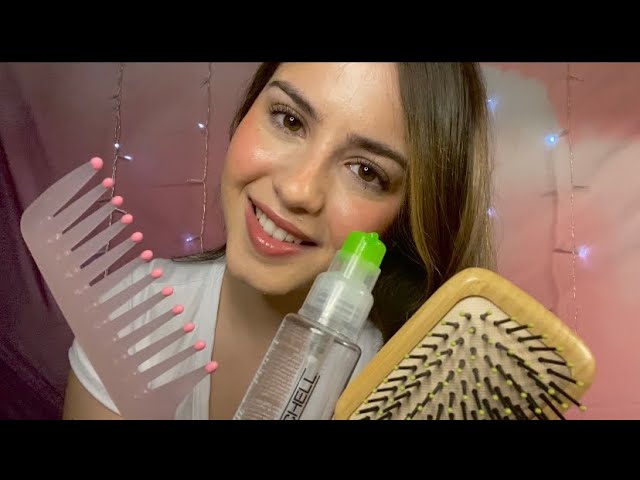 ASMR en Español - Peinándote y Dándote un Masaje Capilar PARA DORMIR ♡ (Sonidos Sobrepuestos)