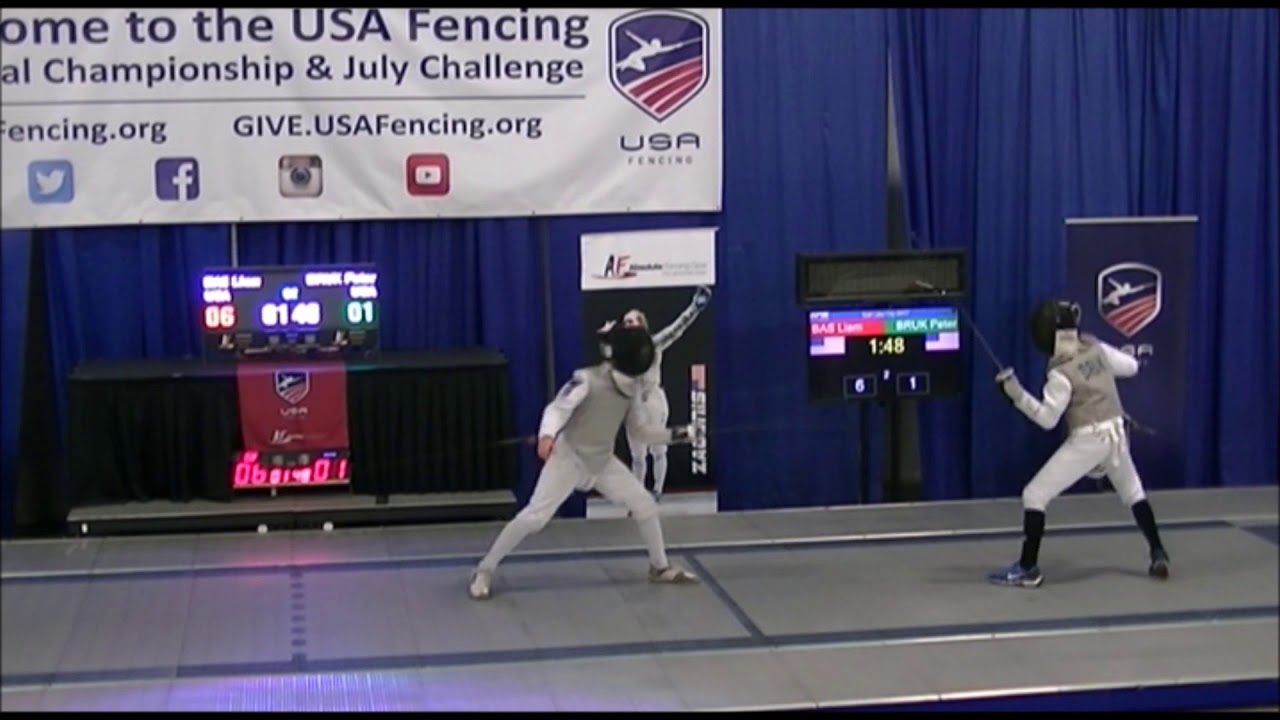 2017 USA Fencing National Championships Y10 Men's Foil Semis Bas vs