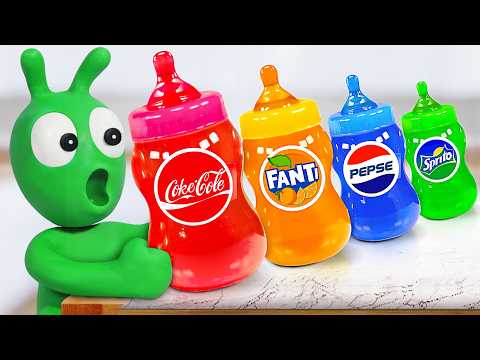 Pea Pea and the Colorful Milk Bottle Challenge! 🍼🔴🔵🟢
