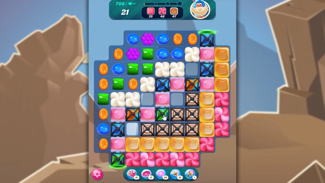 Candy Crush Saga LEVEL 706 NO BOOSTERS (new version)🐟☑️ - YouTube