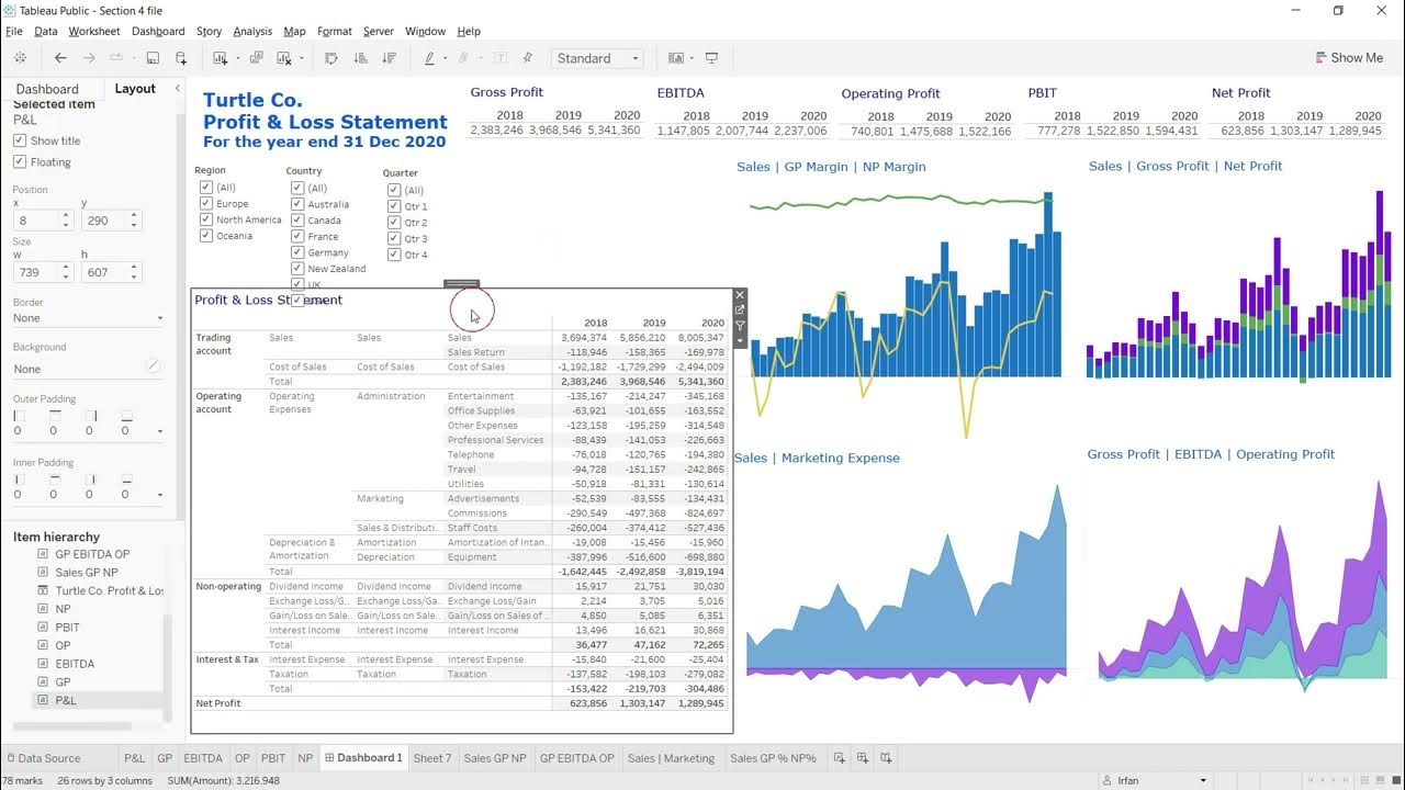 Lecture 28 Statement dashboard Adding slicers Course Tableau for FRFA YouTube