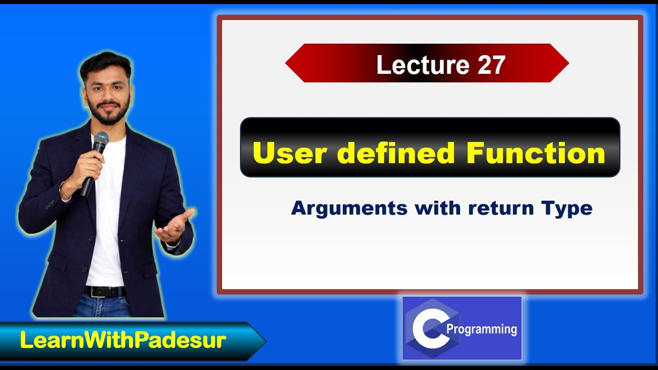 Function- With Arguments and With Return Type - YouTube