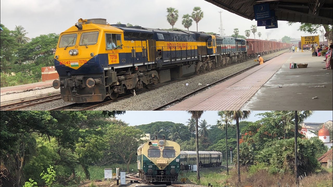 TANUKU RAILWAY STATION || FREIGHT || BVRM-RJY DEMU || RJY-NS DEMU || INDIAN RAILWAYS ||