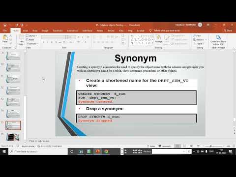 16 -  Database Objects   Index and Synonym