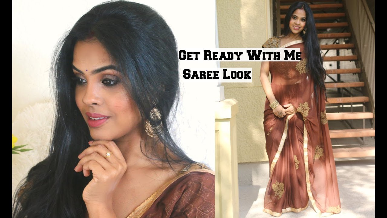 Get Ready With Me/Saree Makeup Look On Indian Brown Skin/GRWM YouTube