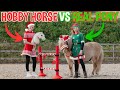 HOBBY HORSE VS REAL SHETLAND PONY CLOUDY! * disaster * VLOGMAS