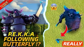 😂😂P.e.k.k.a Following Butterfly 🦋 ?? Really 🙄😯...#Shorts#Shortsvideo#Clashofclans#Pekka&Butterfly