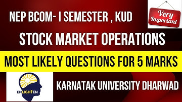 stock market operations 5marks important questions#kud