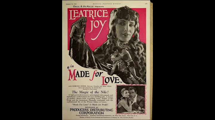 Scott Lord Silent Film: Made for Love (Sloane, 1926)