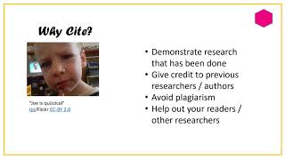 Citing and referencing: why cite