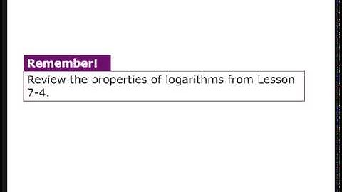 Section 7.5 - Exponential and Logarithmic Equations and Inequalities