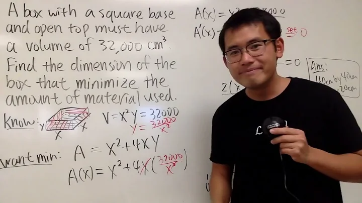 Optimization, a box with an open top, given volume, find the minimum surface area
