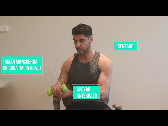 Codo ejercicio epicondilitis #02: Fortalecimiento eccéntrico extensores muñeca