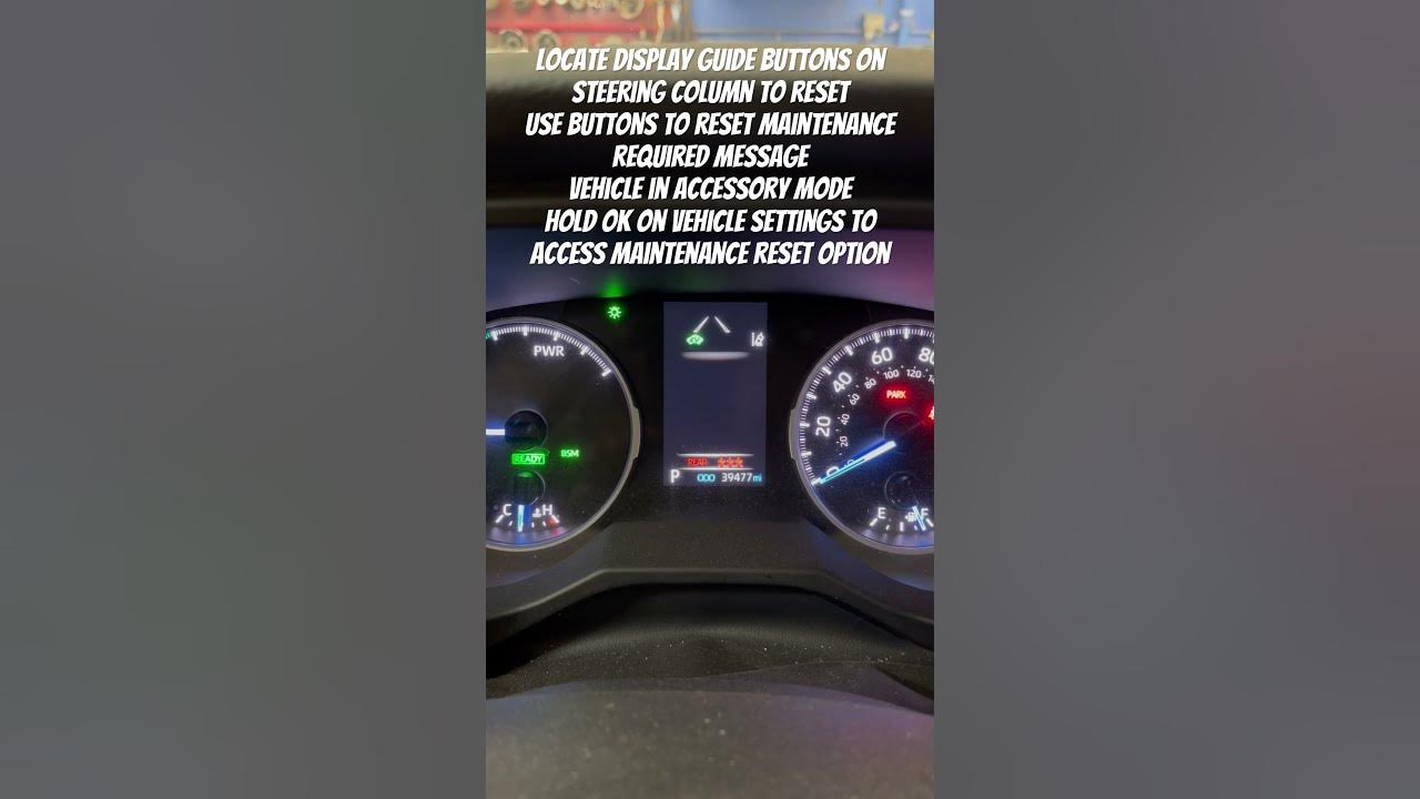 2021 Toyota Rav-4 Oil Maintenance Required Message Reset Procedure
