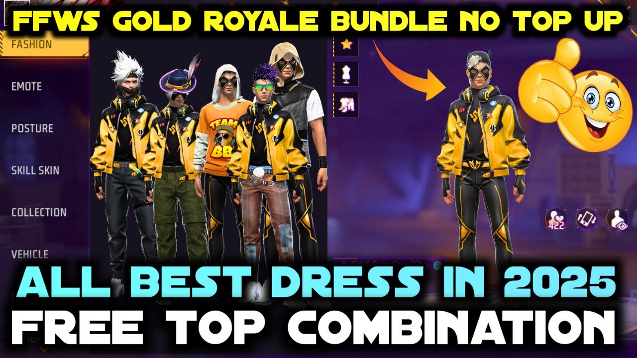 Ff Rd Bundle FFWS ROLE STAR BUNDLE COMBINATION | GOLD ROYALE BUNDLE DRESS ...