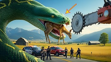 Giant Python vs. Rescue Heroes: The Fight for a Baby Deer