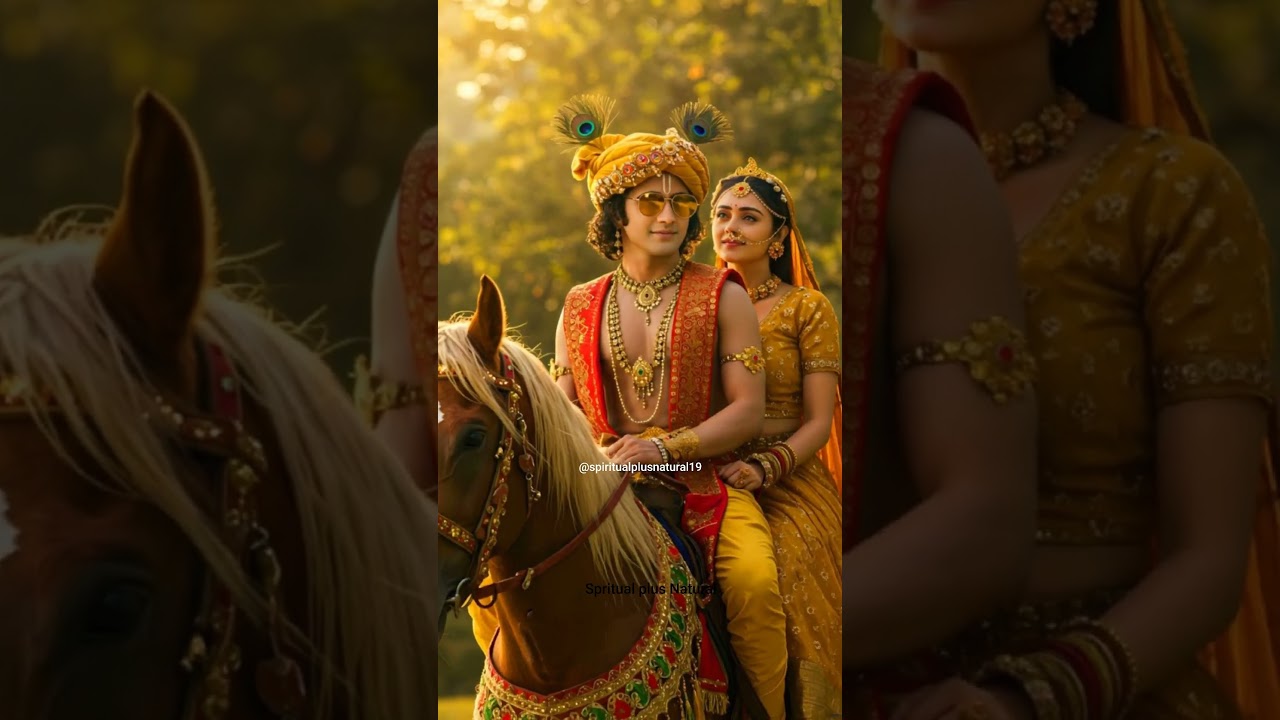 Radha Krishna riding horse 🐎🥀🥰 