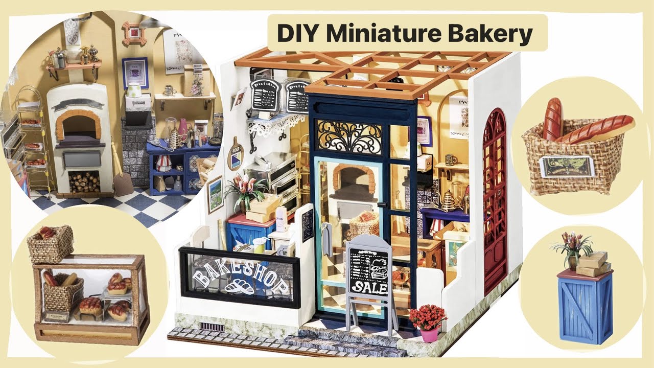 DIY Miniature Dollhouse Kit - Cozy Miniature Bakery with Furniture ...