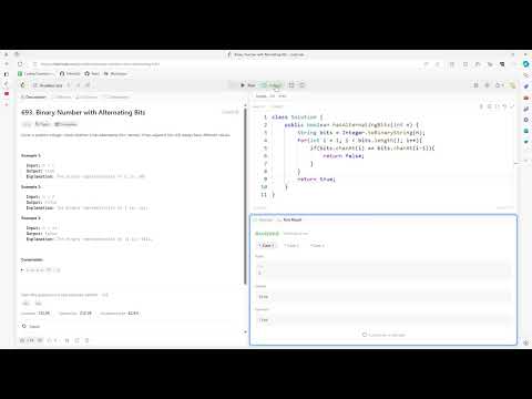 #LeetCode 693 | Binary Number with Alternating Bits #Java