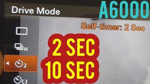 Sony A6000: 2 sec. or 10 sec. Self Timer for Photos (Drive Mode)