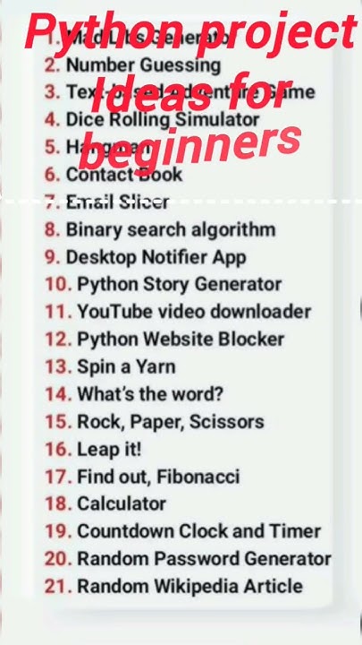 best-project-ideas-for-python-beginners-trends-ytshorts-youtube