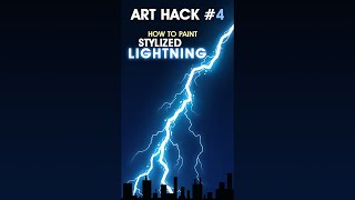 ART HACK 4 - How To Paint STYLIZED LIGHTNING In Photoshop #SHORTS
