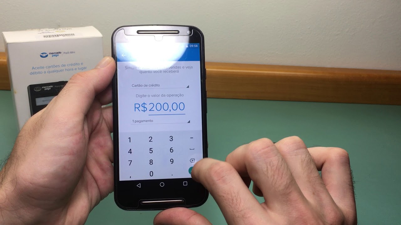 Como calcular parcelamento com a Point Mini do Mercado Pago - YouTube